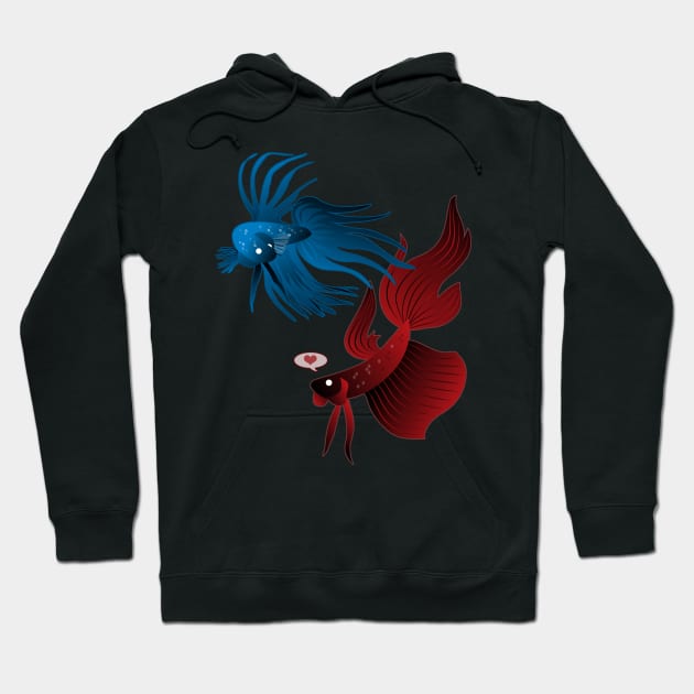 Betta Fish Love Hoodie by Psitta